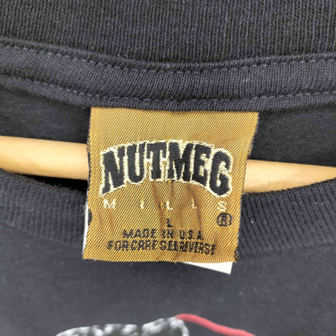 ナツメグ NUTMEG 90s USA製 シングルステッチ 両面プリント Tシャツ メンズ import:L